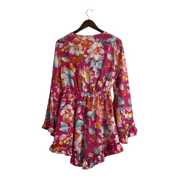 Hyfve Tie Front Floral Long Sleeve Romper - Picture 2 of 5
